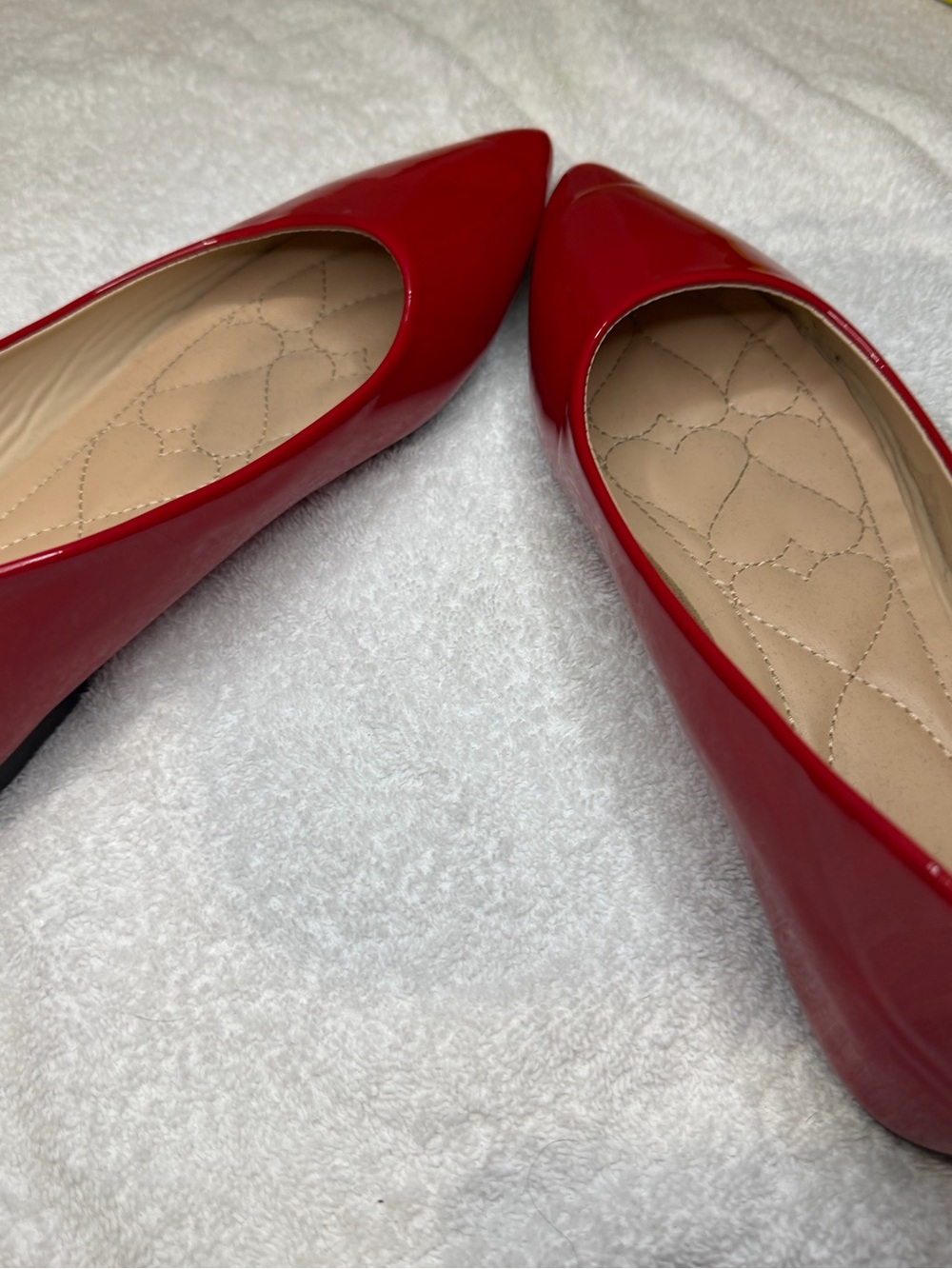 Red Patent Pointed-Toe Women's Flats